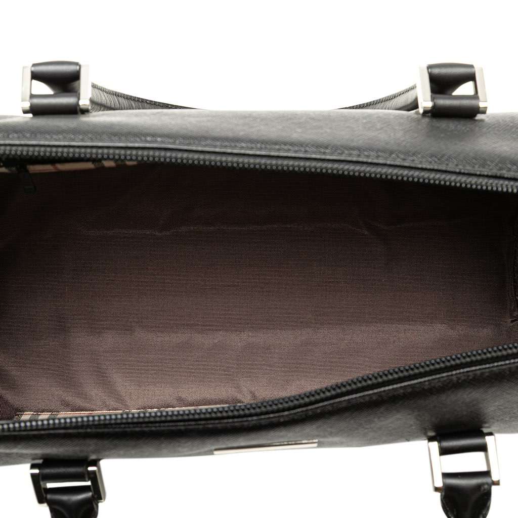 Burberry Leather Boston Bag Black Leather Good - Model View