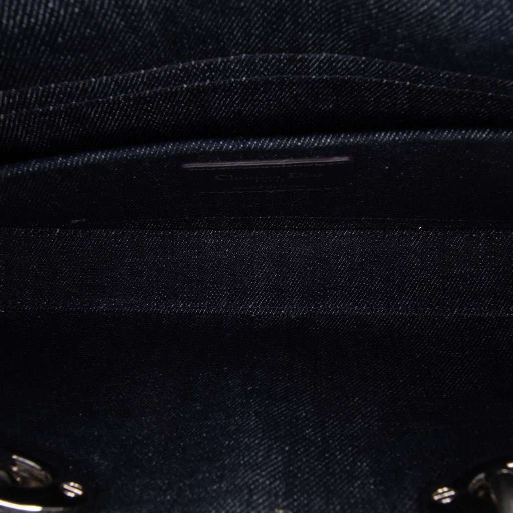 Dior Medium Denim Cannage Eyelet Lady D Joy Blue Denim Good - Model View