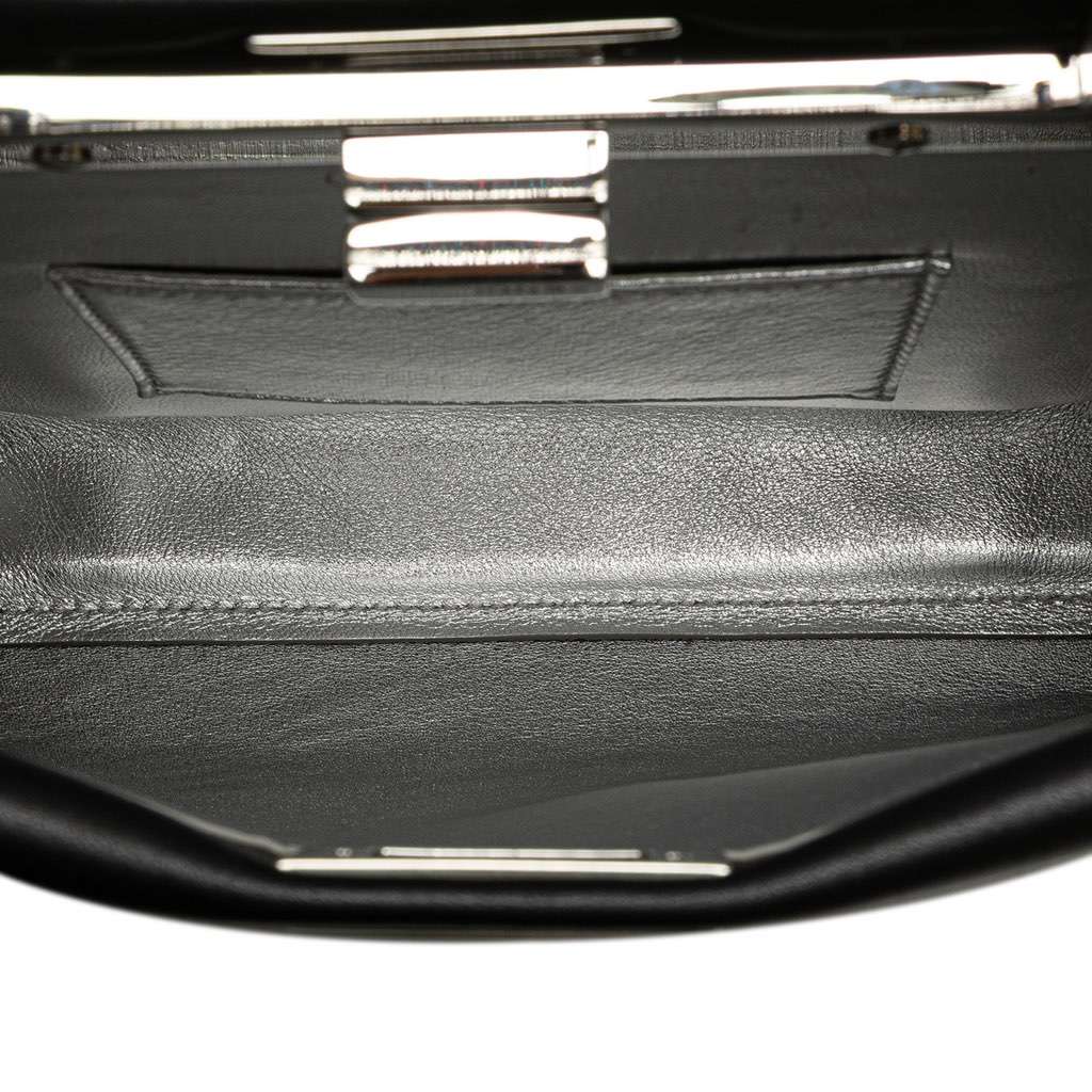 Fendi Mini Leather Beaded Peekaboo Iconic Black Leather Good - Model View
