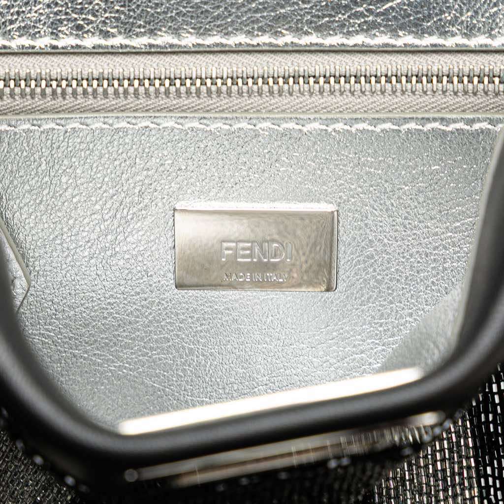 Fendi Mini Leather Beaded Peekaboo Iconic Black Leather Good - Box View