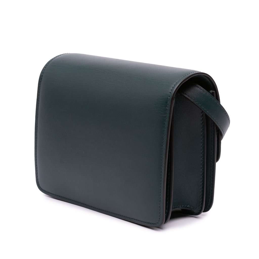 Celine Small Calfskin Classic Box Green Leather Good - Back View