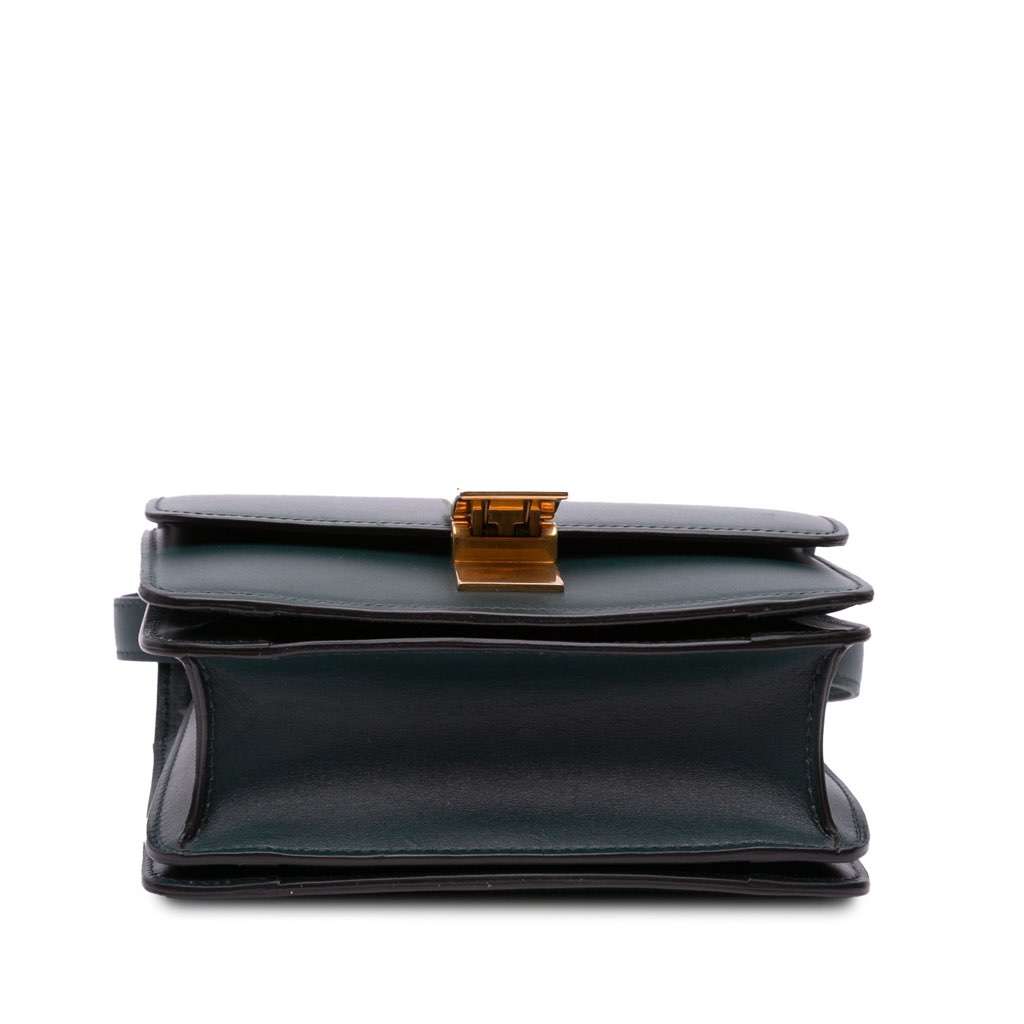 Celine Small Calfskin Classic Box Green Leather Good - Inside View