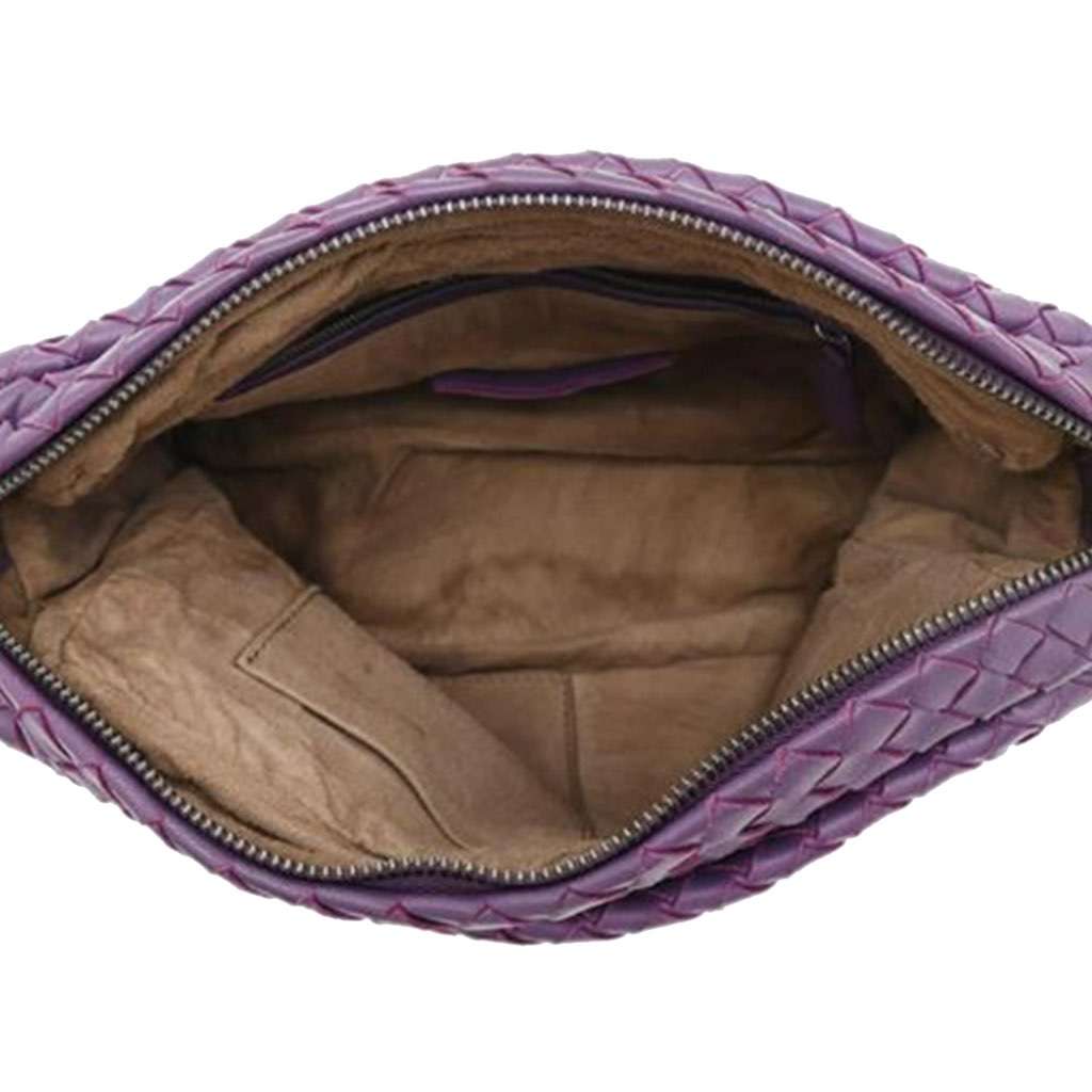 Bottega Veneta Nappa Intrecciato Crossbody Purple Leather Good - Model View