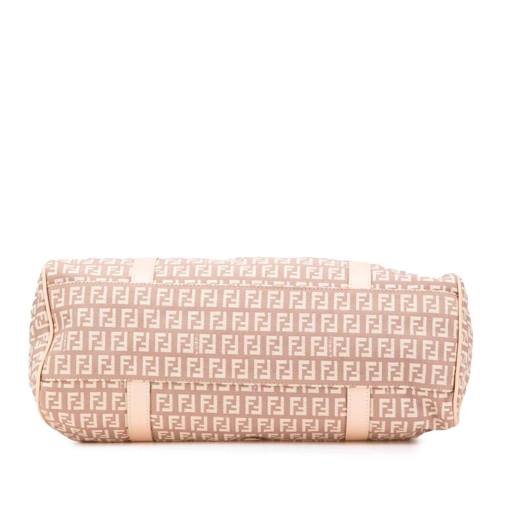Fendi Zucchino Canvas Shoulder Bag Pink Canvas Good - Inside View