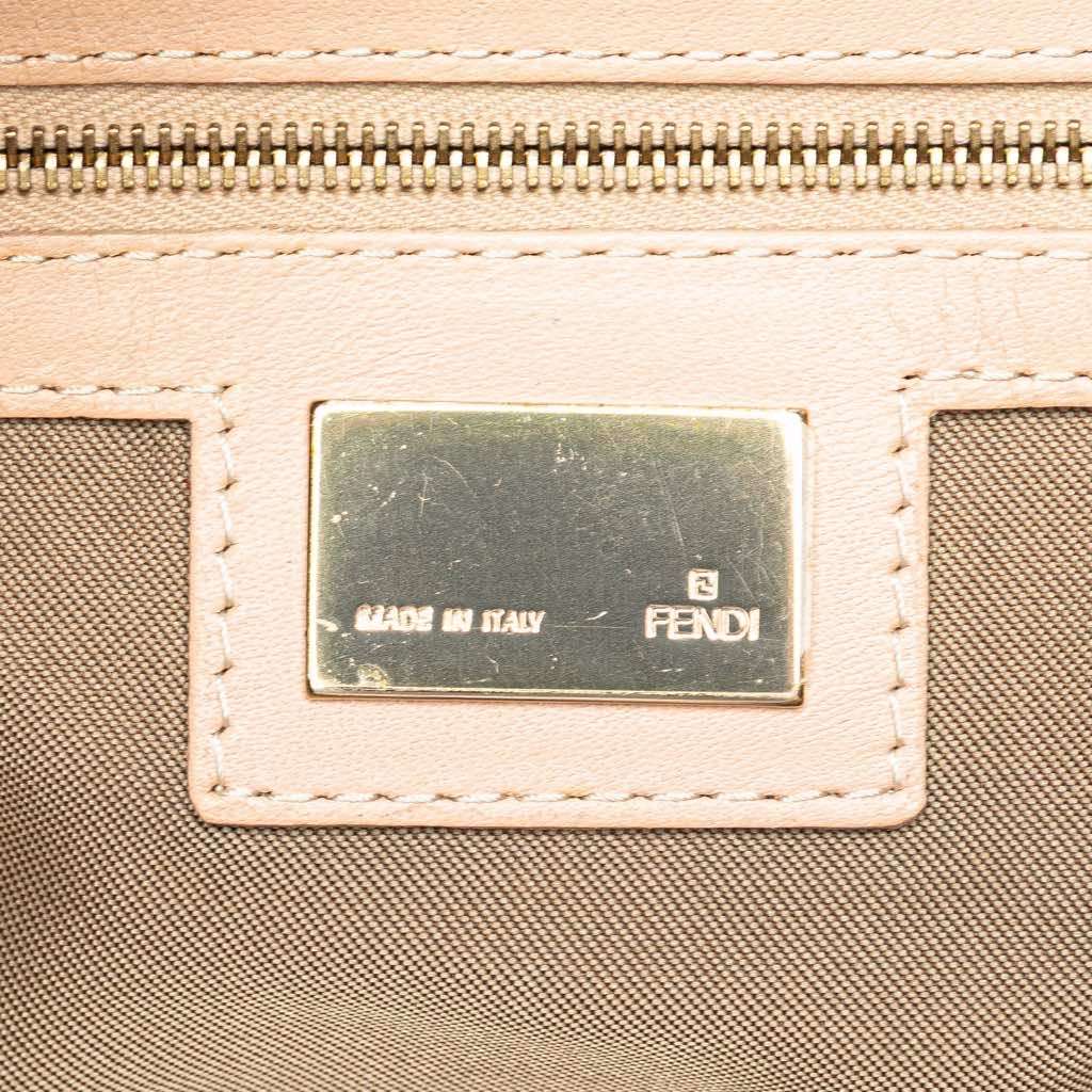 Fendi Zucchino Canvas Shoulder Bag Pink Canvas Good - Box View