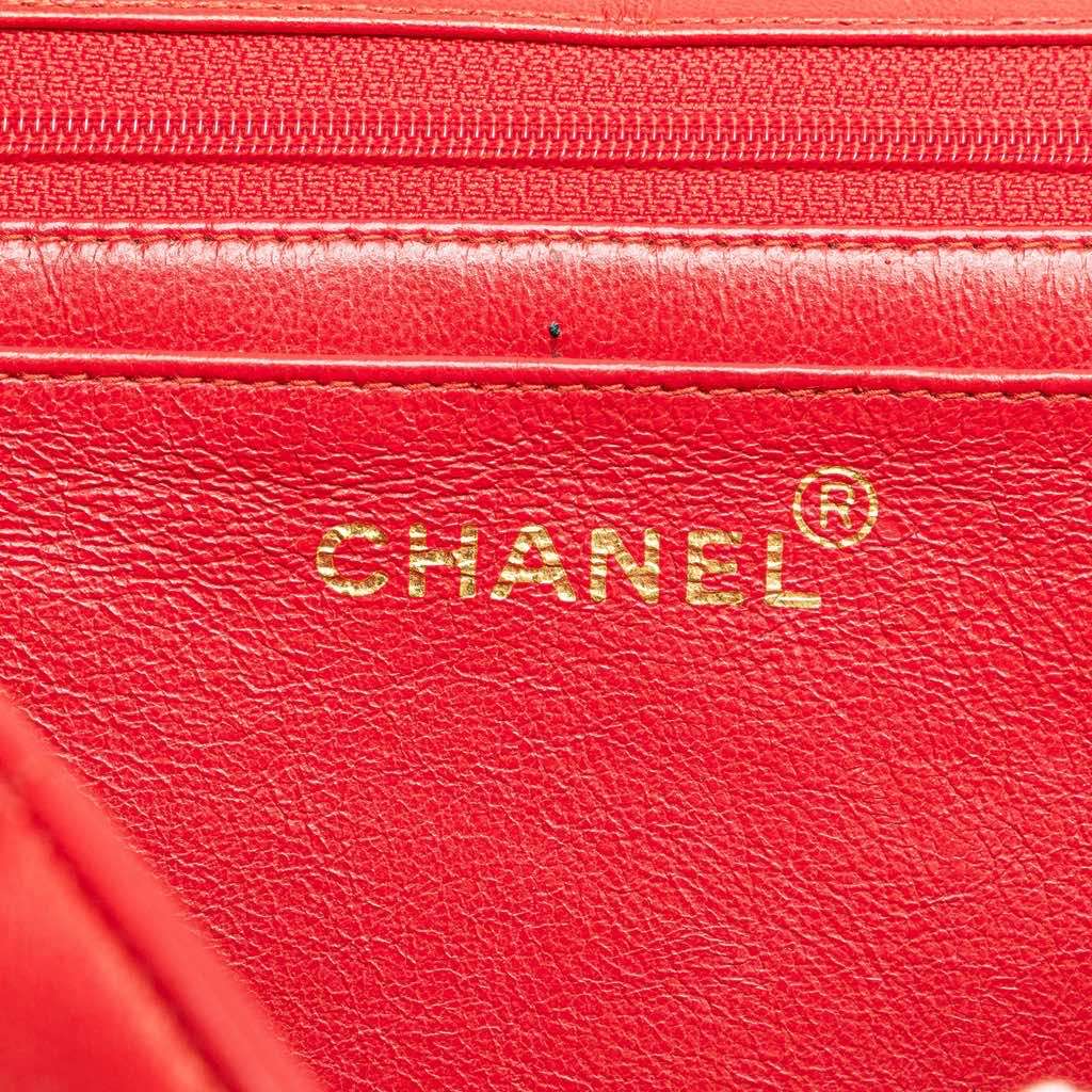 Chanel Jumbo XL Vertical Quilt Lambskin Single Flap Red Leather Good - Box View