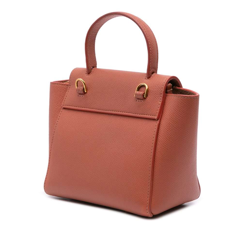 Celine Pico Grained Calfskin Belt Bag Orange Leather Very good condition - Back View