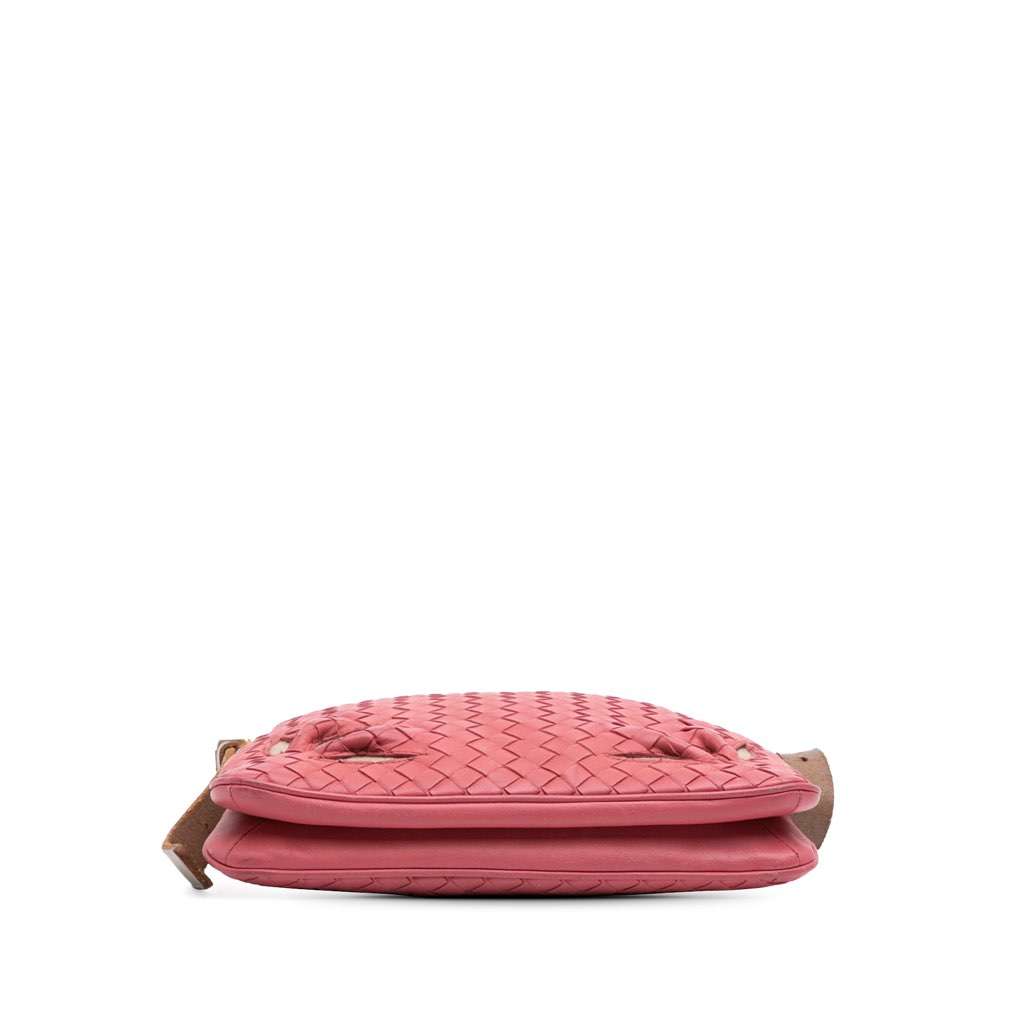 Bottega Veneta Intrecciato Crossbody Pink Leather Good - Inside View