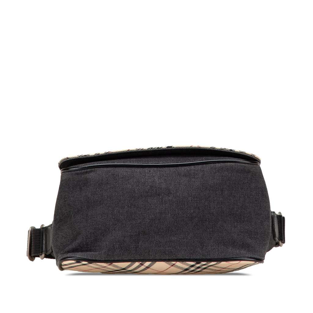 Burberry Nova Check Canvas and Denim Crossbody Brown Canvas Good - Inside View