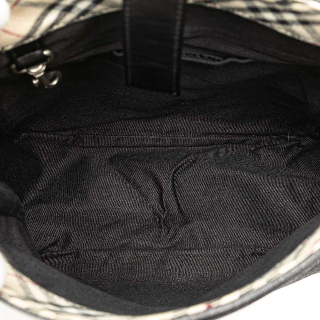 Burberry Nova Check Canvas and Denim Crossbody Brown Canvas Good - Model View
