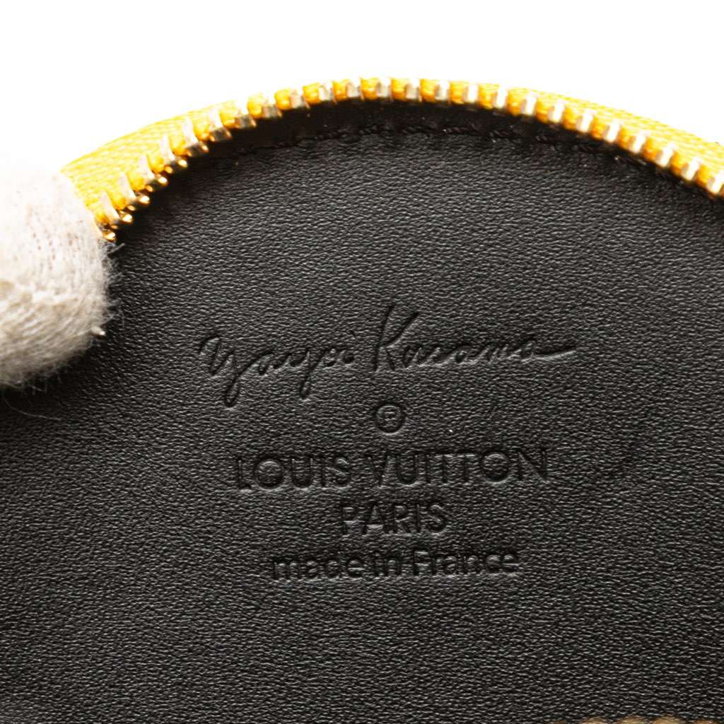 Louis Vuitton Monogram Vernis Kusama Infinity Dots Chapeau Coin Purse Yellow Leather Good condition - Box View