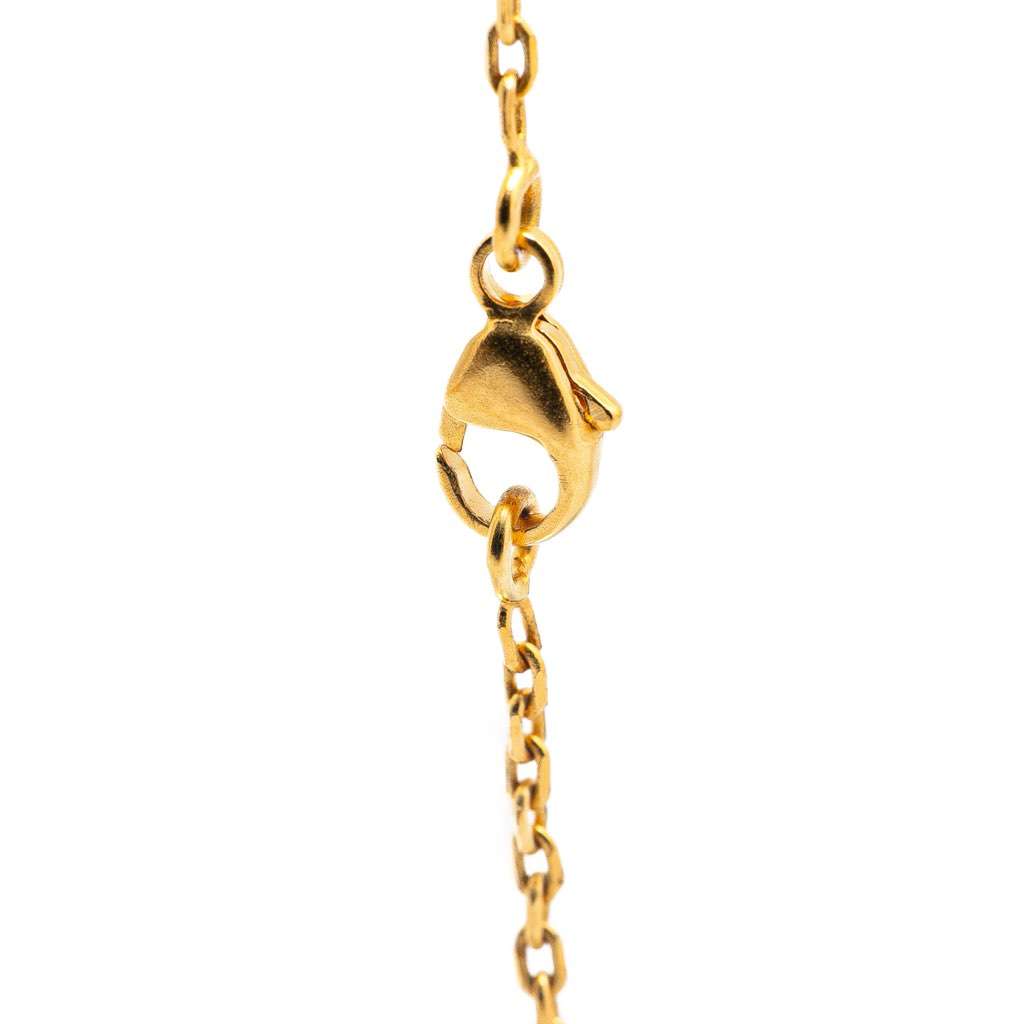 Hermès Gold Plated Cage dH Cube Necklace Gold Metal Good condition - Model View
