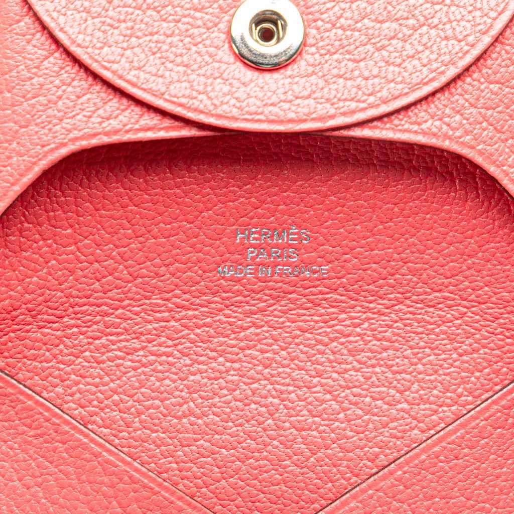 Hermès Chevre Mysore Bastia Coin Pouch Pink Leather Good condition - Box View