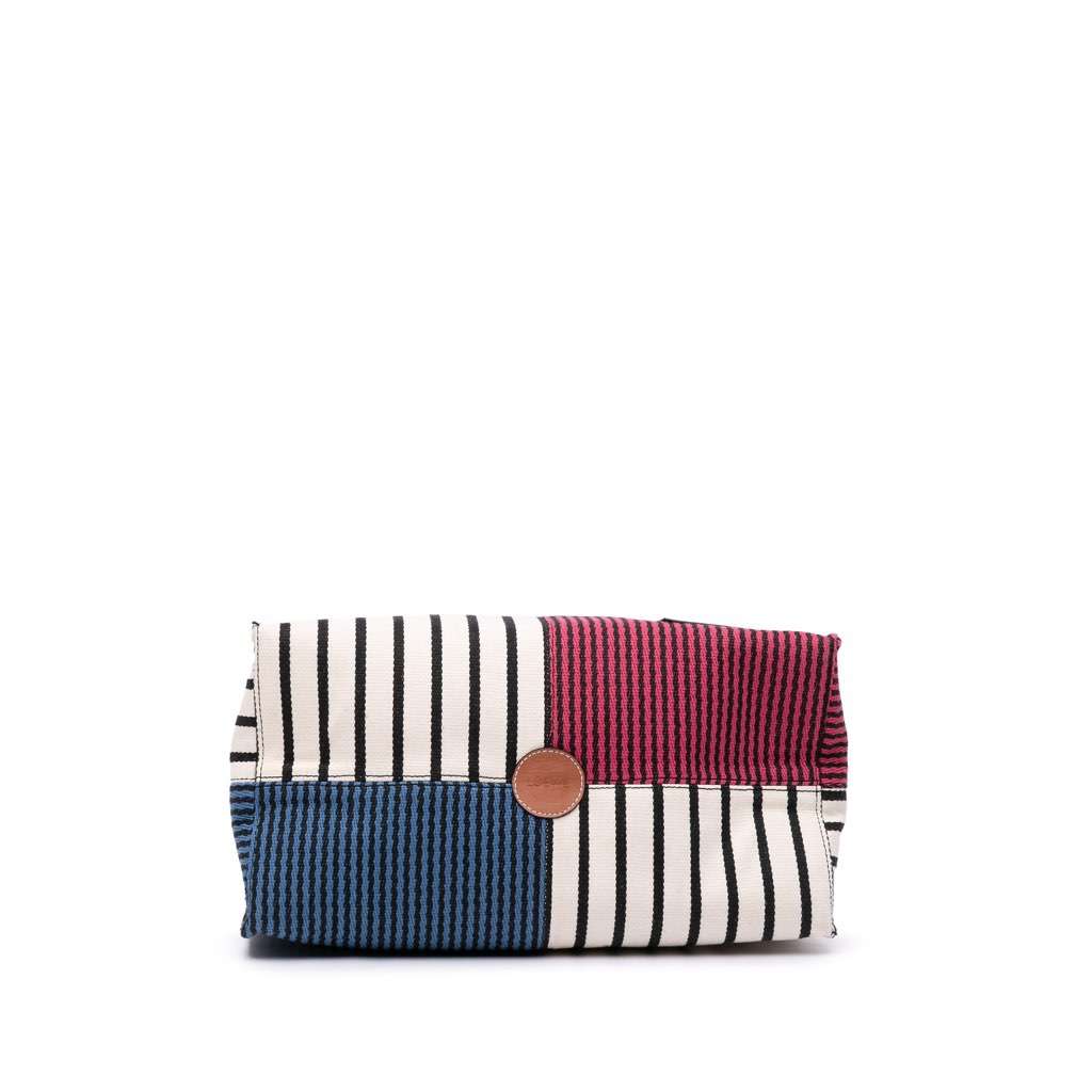 Loewe Paulas Ibiza Large Canvas Stripes Cushion Tote Red Canvas Very good condition - Inside View