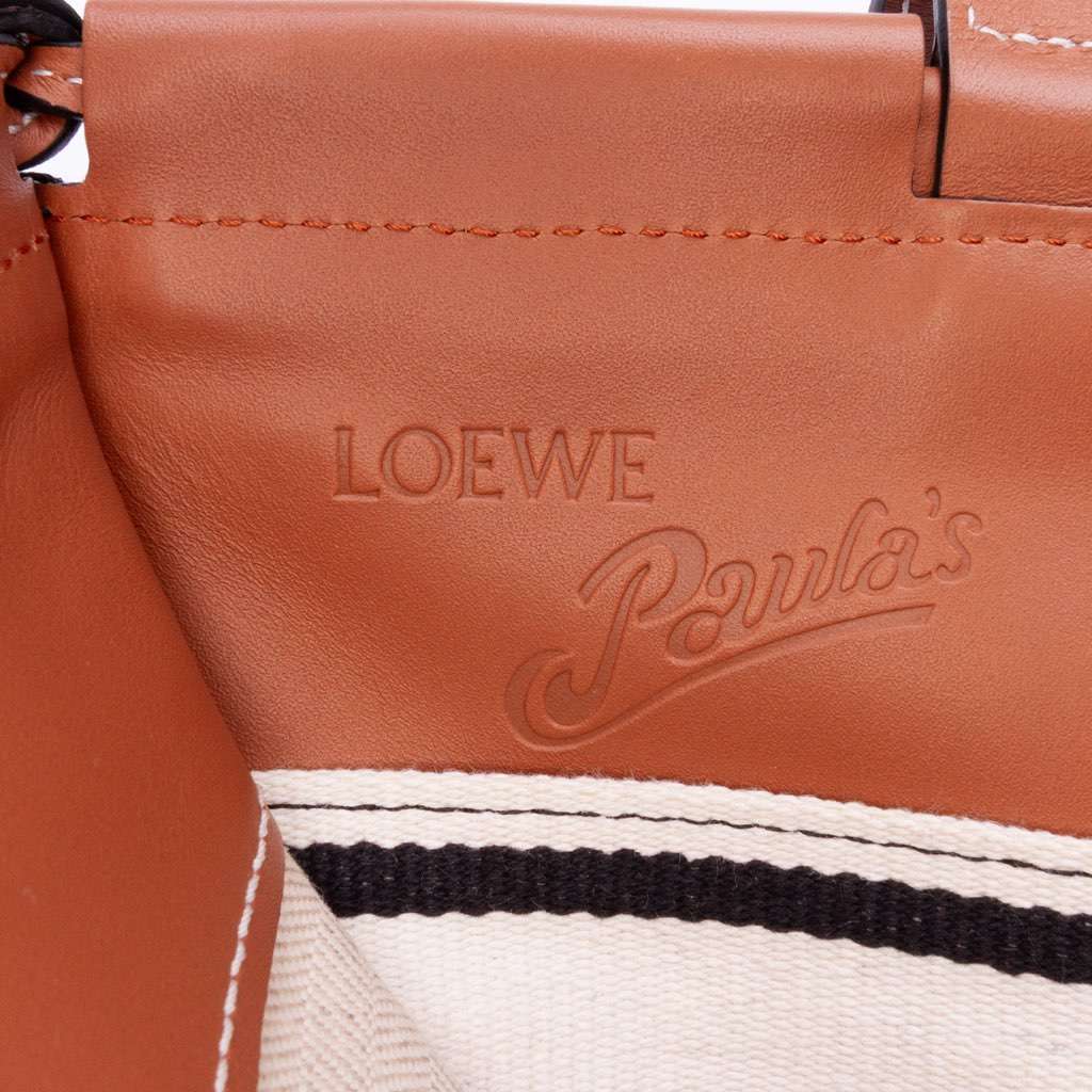 Loewe Paulas Ibiza Large Canvas Stripes Cushion Tote Red Canvas Very good condition - Box View