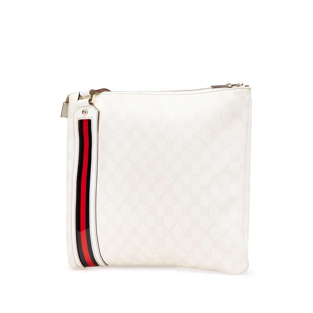 Gucci GG Supreme Web Crossbody White Canvas Very good condition - Back View