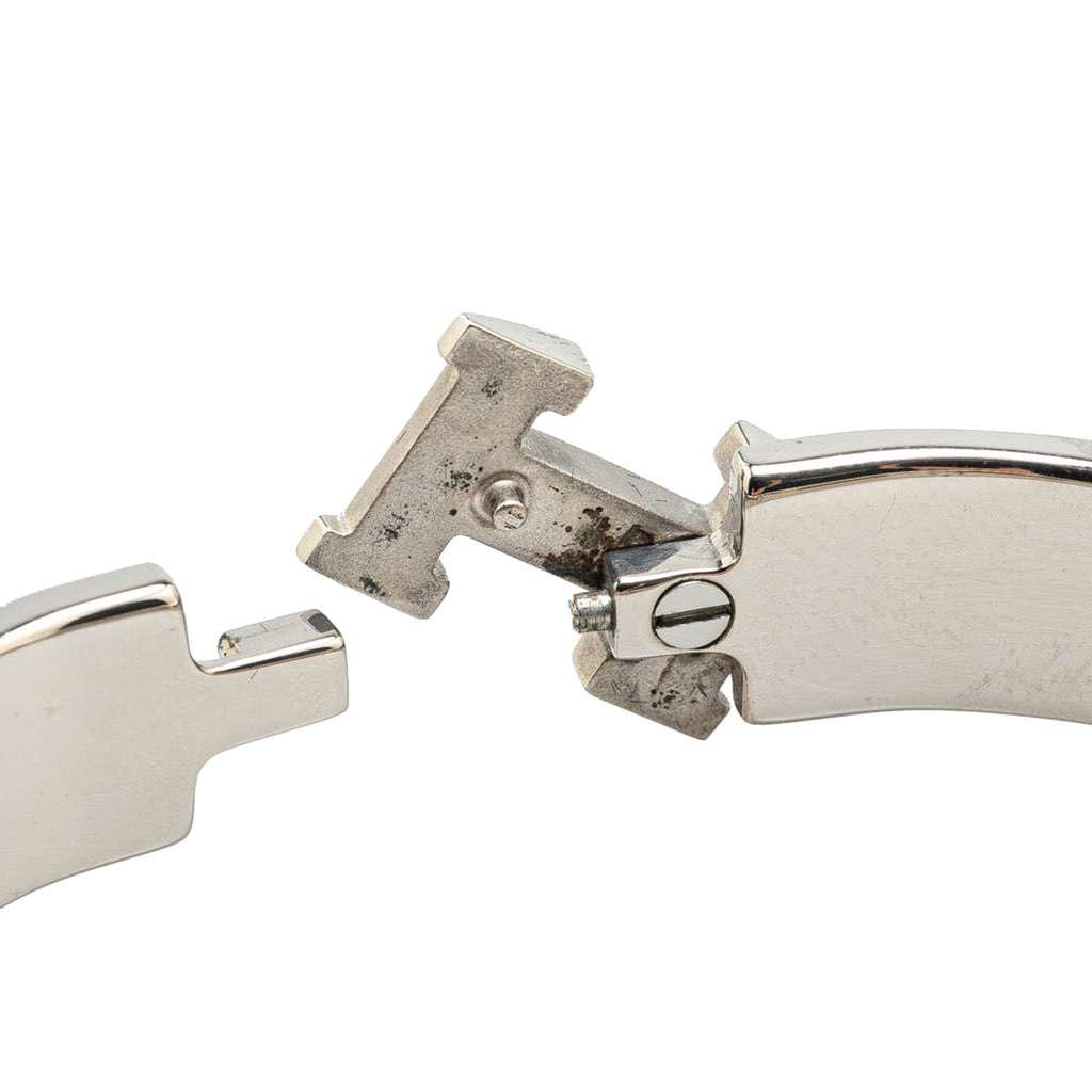 Hermès Narrow Enamel Clic H Bracelet PM Blue Good condition - Box View