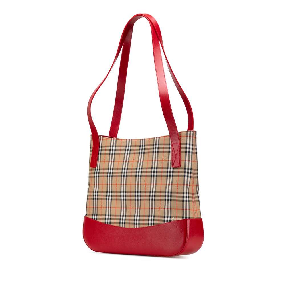 Burberry Haymarket Check Canvas Tote Brown Canvas Very good condition - Back View