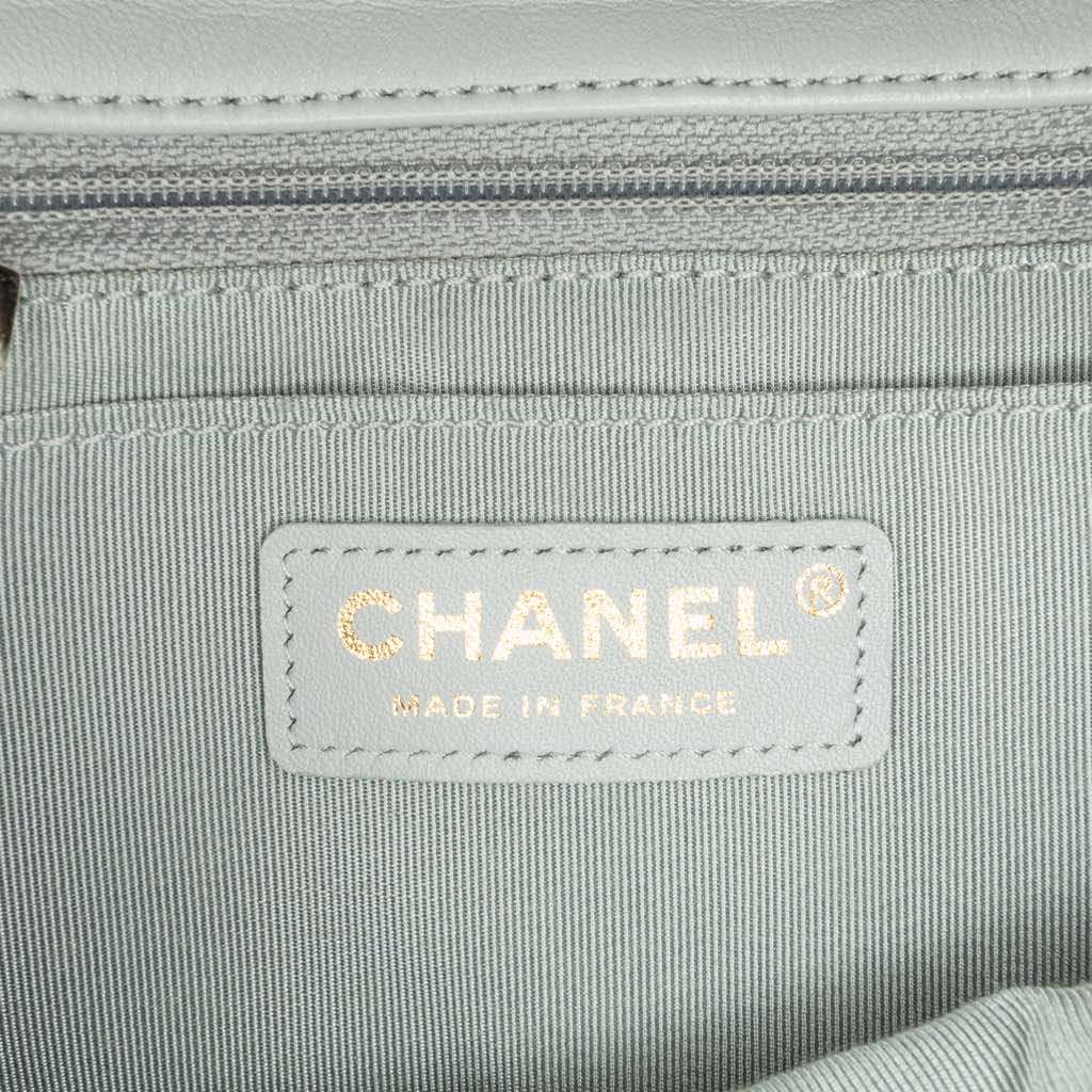 Chanel Quilted Calfskin Bolero de Chanel Flap Grey Leather Very good - Box View