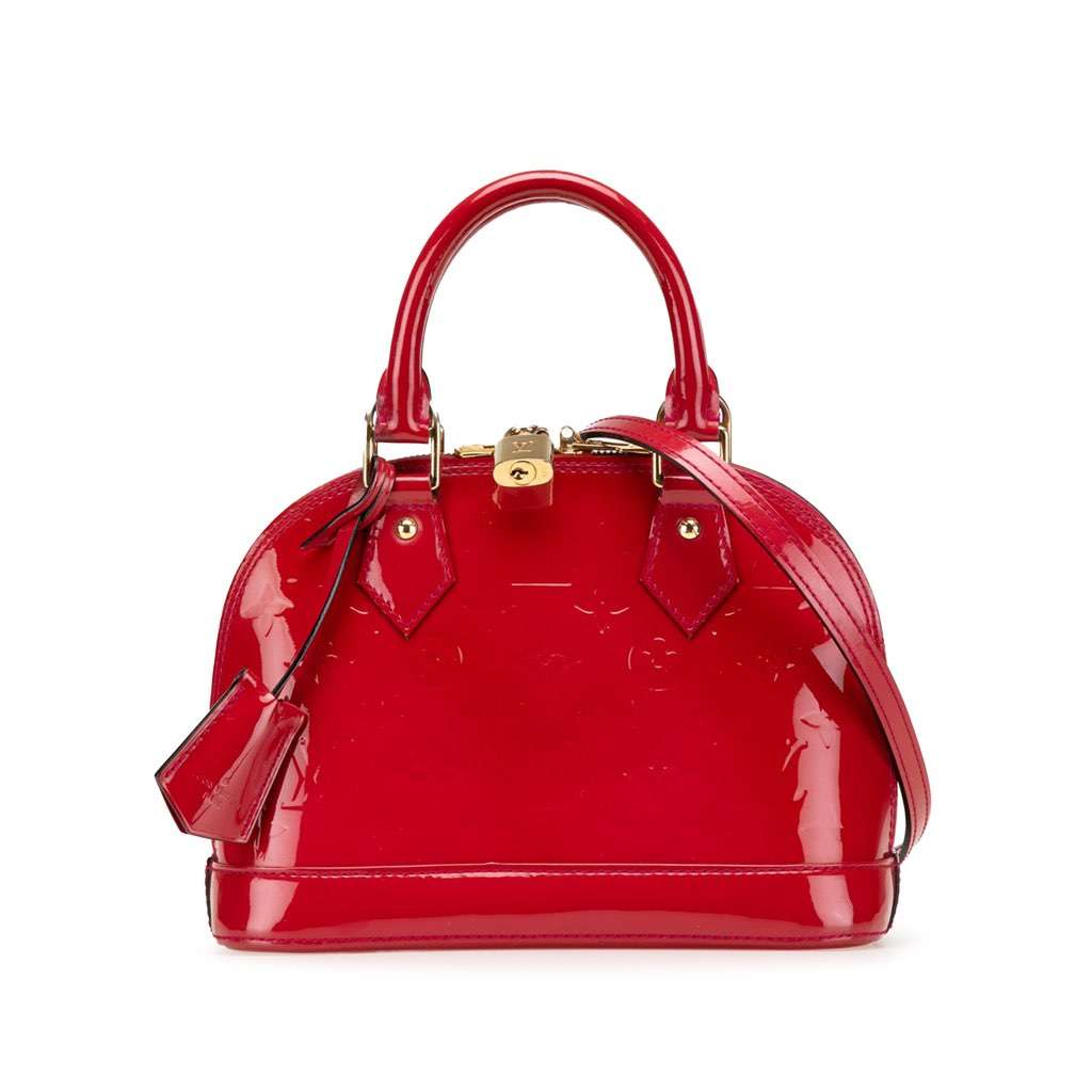 Louis Vuitton Monogram Vernis Alma BB Red Leather Good - Front View