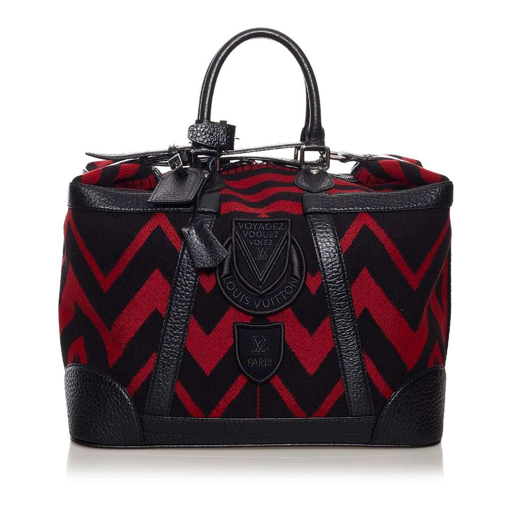 Louis Vuitton Grimaud Vail Blanket Red Wool Very good - Front View