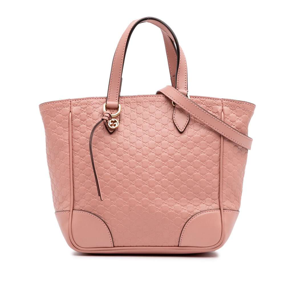 Gucci Small Microguccissima Bree Satchel Pink Leather Good - Front View