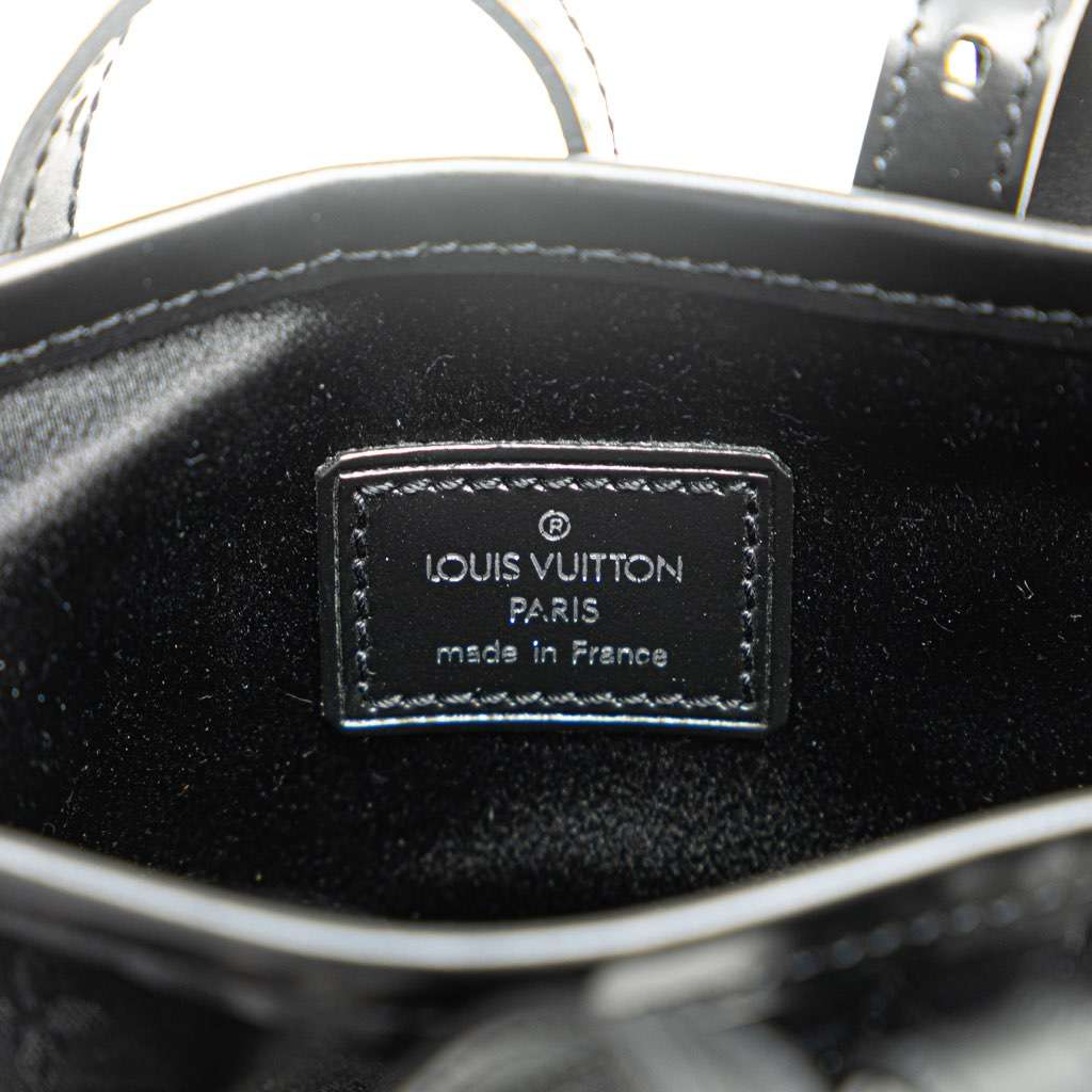 Louis Vuitton Monogram Mini Satin Bucket Black Satin Very good - Box View