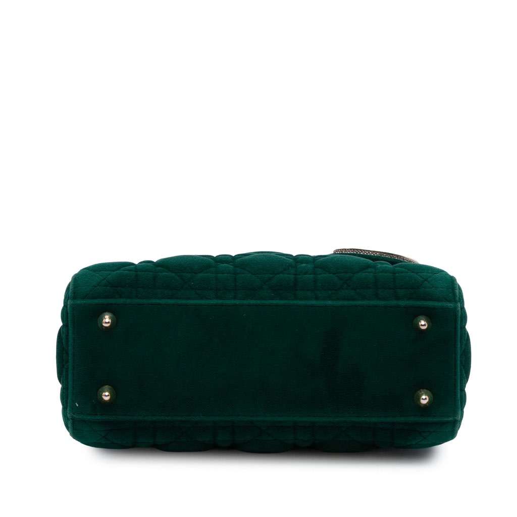 Dior Small Velvet Cannage My ABCDior Lady Dior Green Velvet Good condition - Inside View