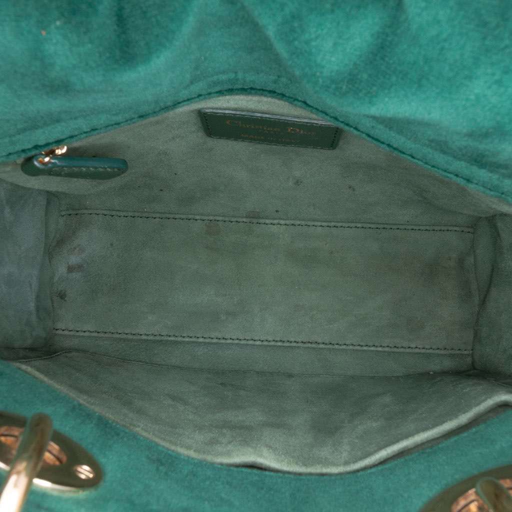 Dior Small Velvet Cannage My ABCDior Lady Dior Green Velvet Good condition - Model View