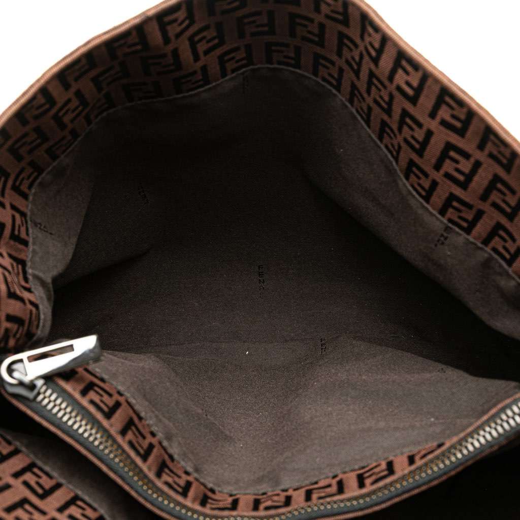 Fendi Zucchino Canvas Tote Brown Canvas Good - Model View