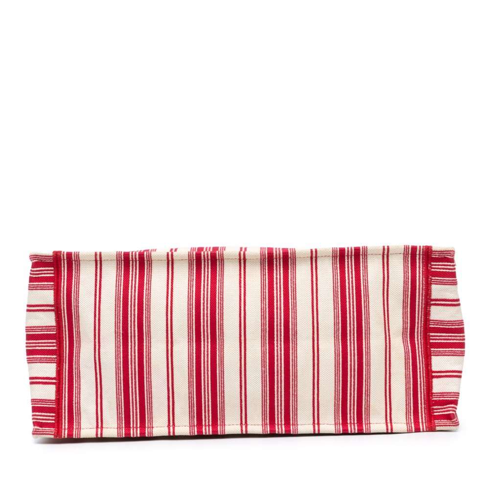 Dior Large Striped Book Tote Red Canvas Very good - Inside View