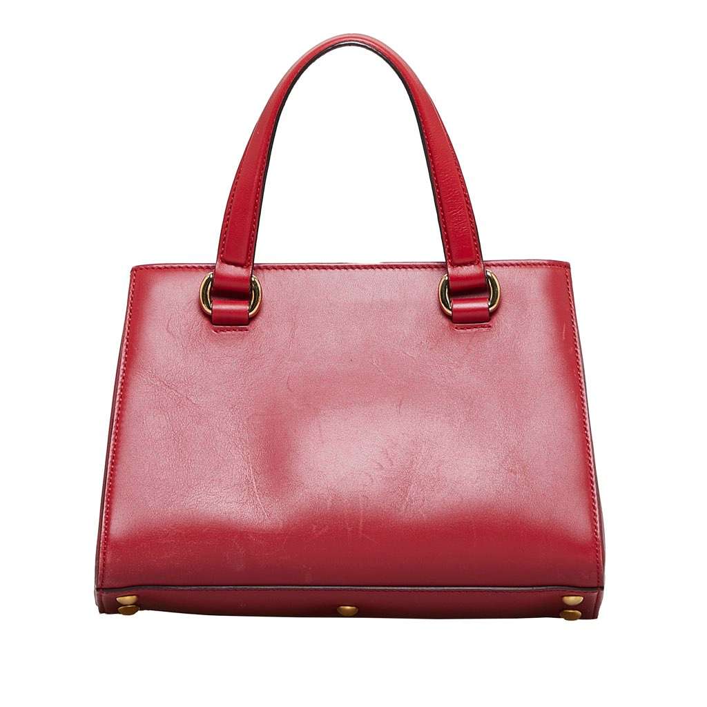 Gucci Sylvie Web Top Handle Satchel Red Leather Good - Inside View