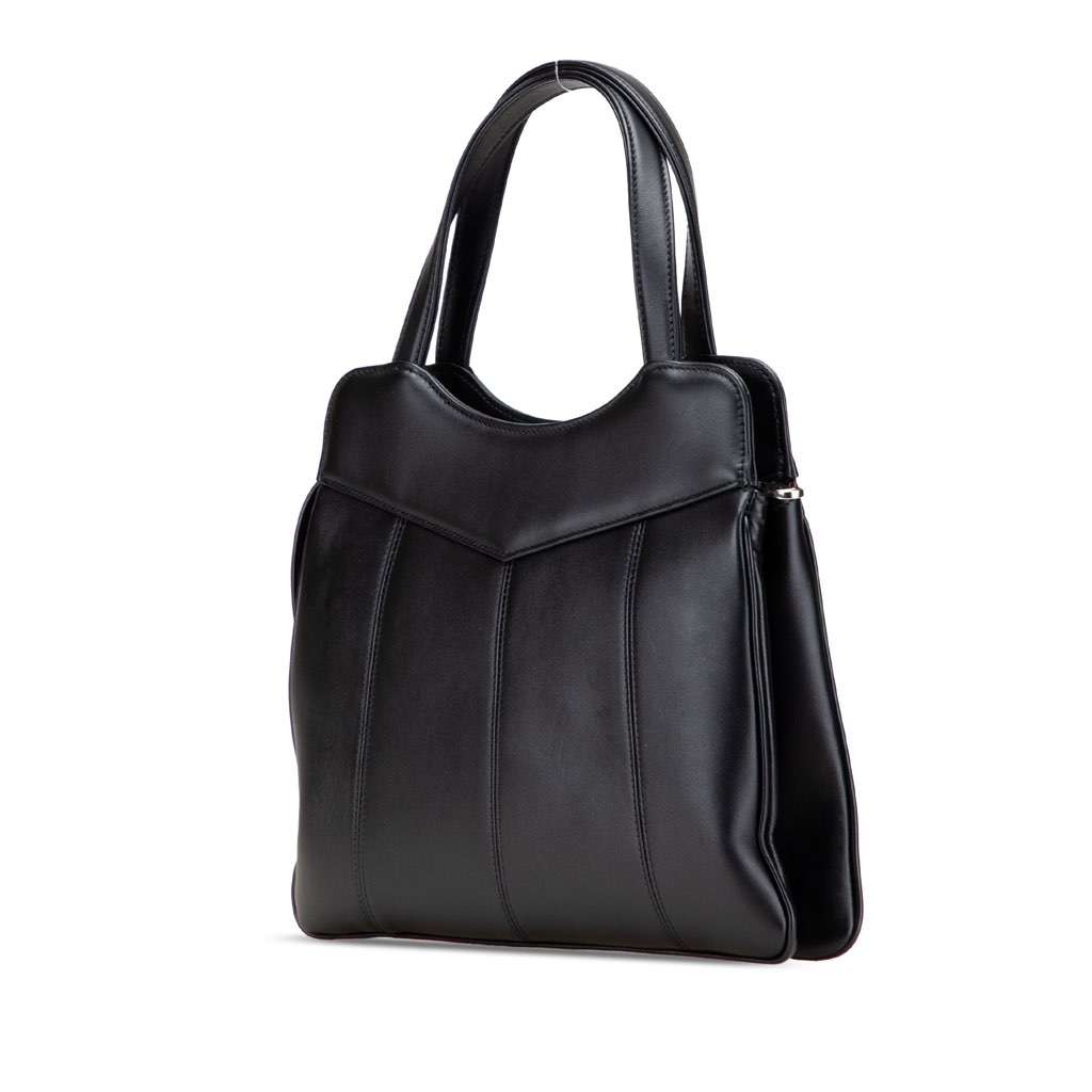 Gucci Small Leather Petite GG Tote Black Leather Good - Back View
