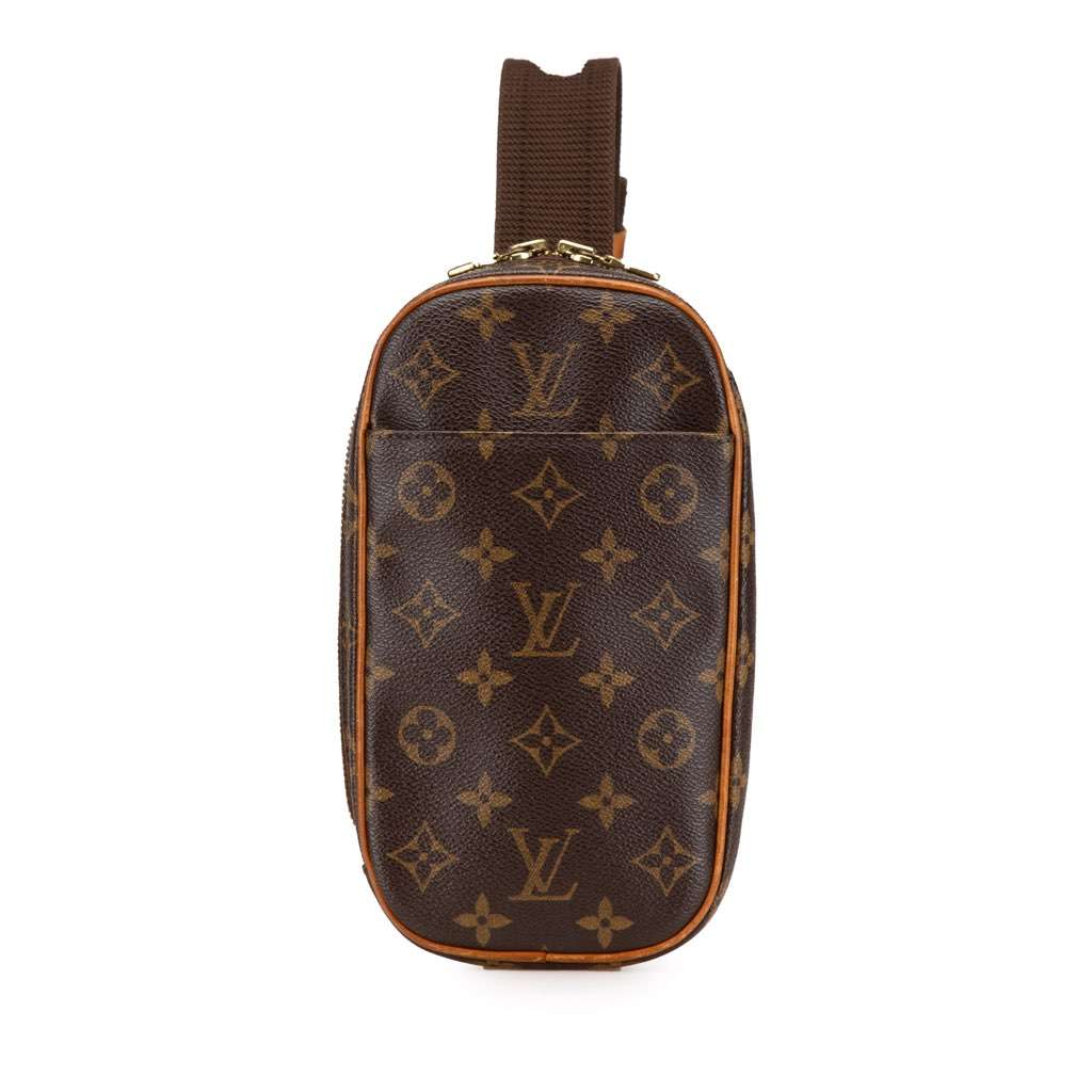 Louis Vuitton Monogram Pochette Gange Brown Canvas Good - Front View