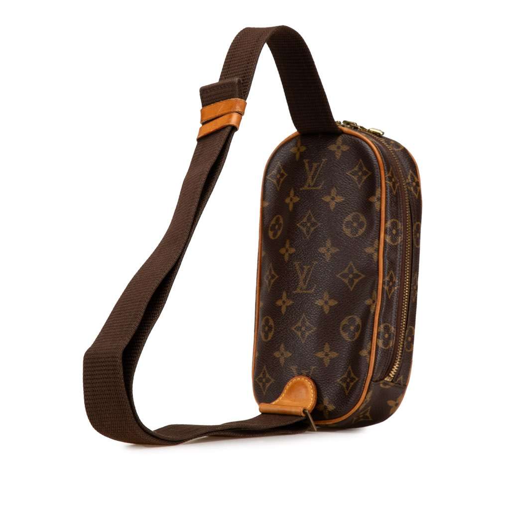 Louis Vuitton Monogram Pochette Gange Brown Canvas Good - Back View