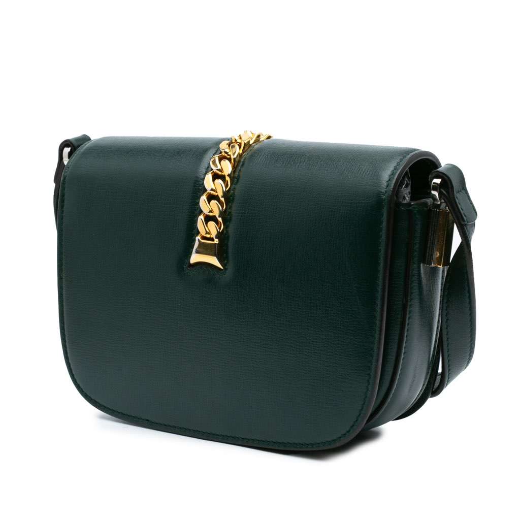 Gucci Mini Leather Sylvie 1969 Crossbody Green Leather Good condition - Back View