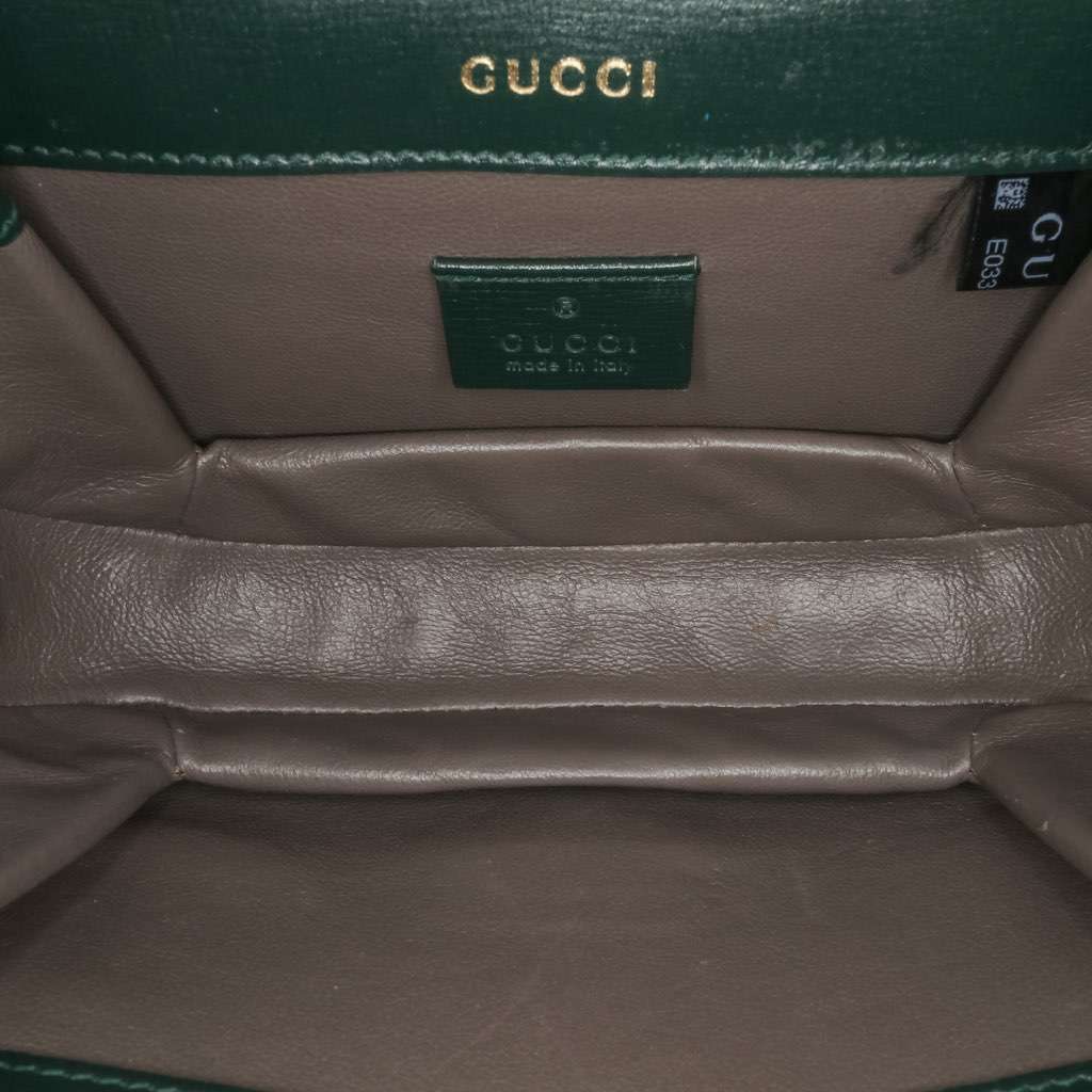 Gucci Mini Leather Sylvie 1969 Crossbody Green Leather Good condition - Model View