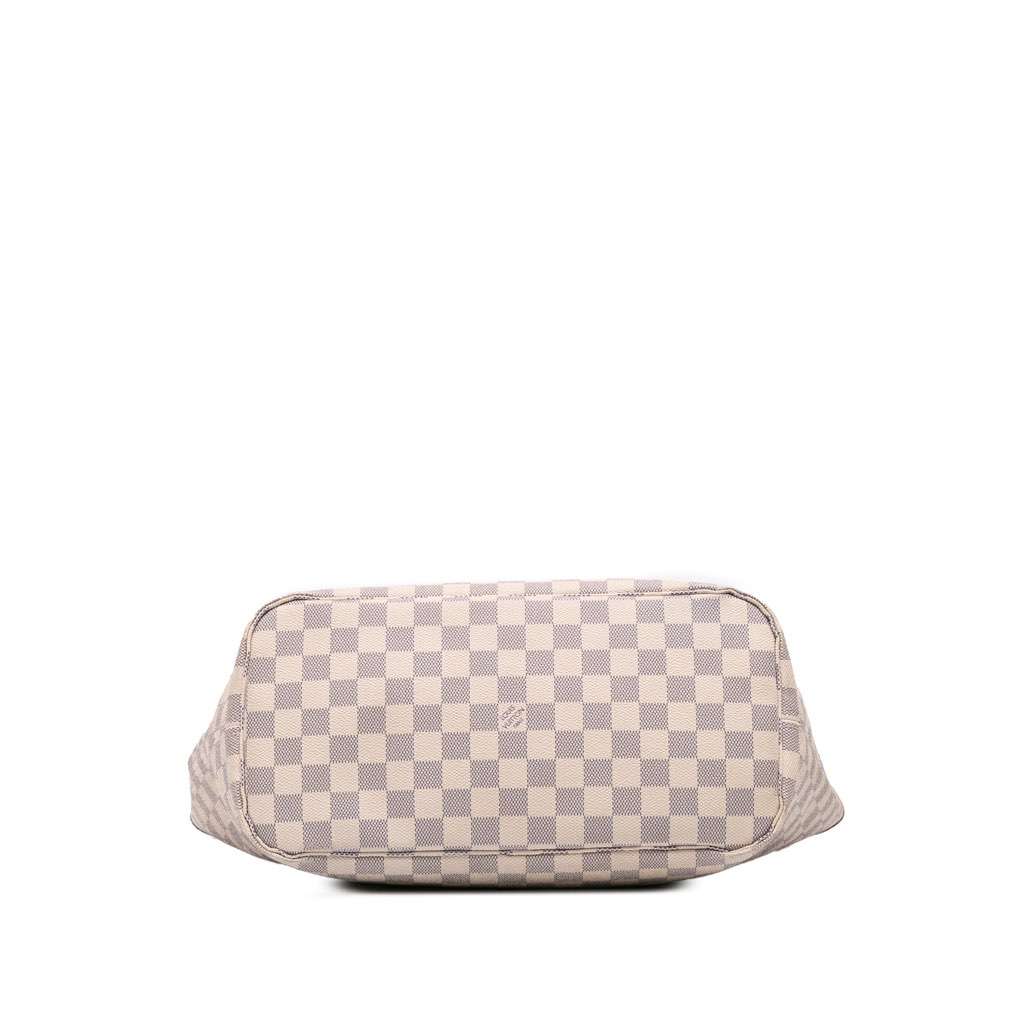 Louis Vuitton Damier Azur Neverfull MM White Canvas Good - Inside View