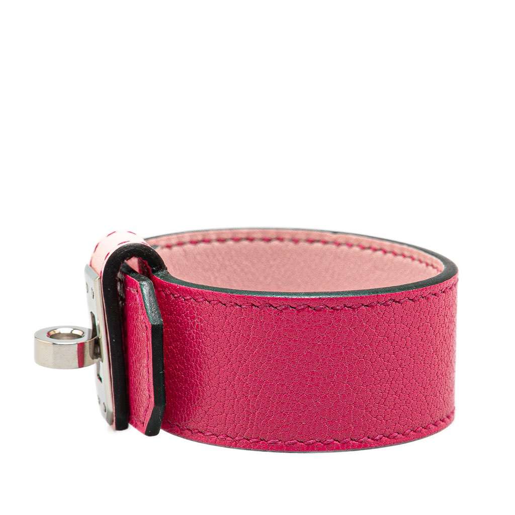 Hermès Chevre Chamkila Kelly Twist Bracelet PM T2 Pink Leather Very good condition - Back View