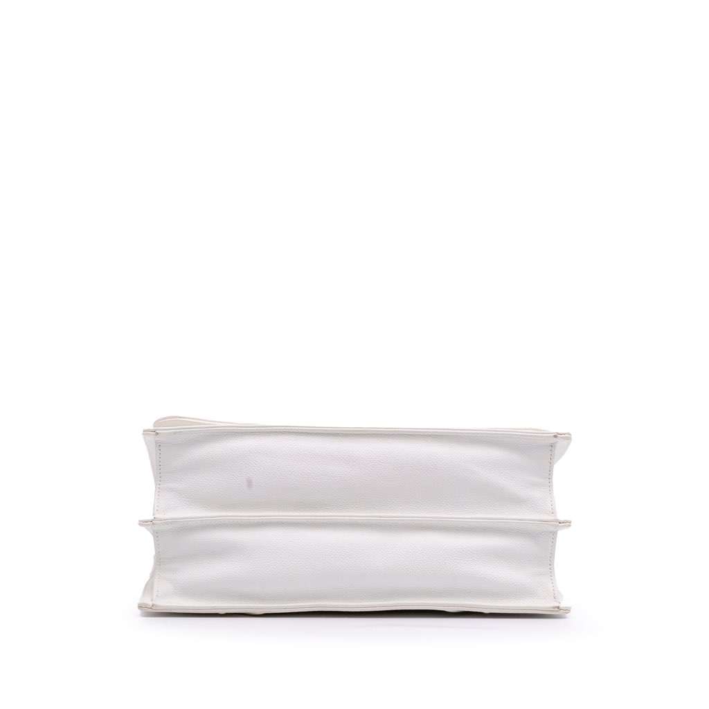 Dior Large Grained Calfskin Diorama Satchel White Leather Very good - Inside View