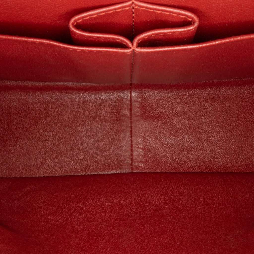 Chanel Jumbo Classic Lambskin Double Flap Red Leather Good condition - Box View