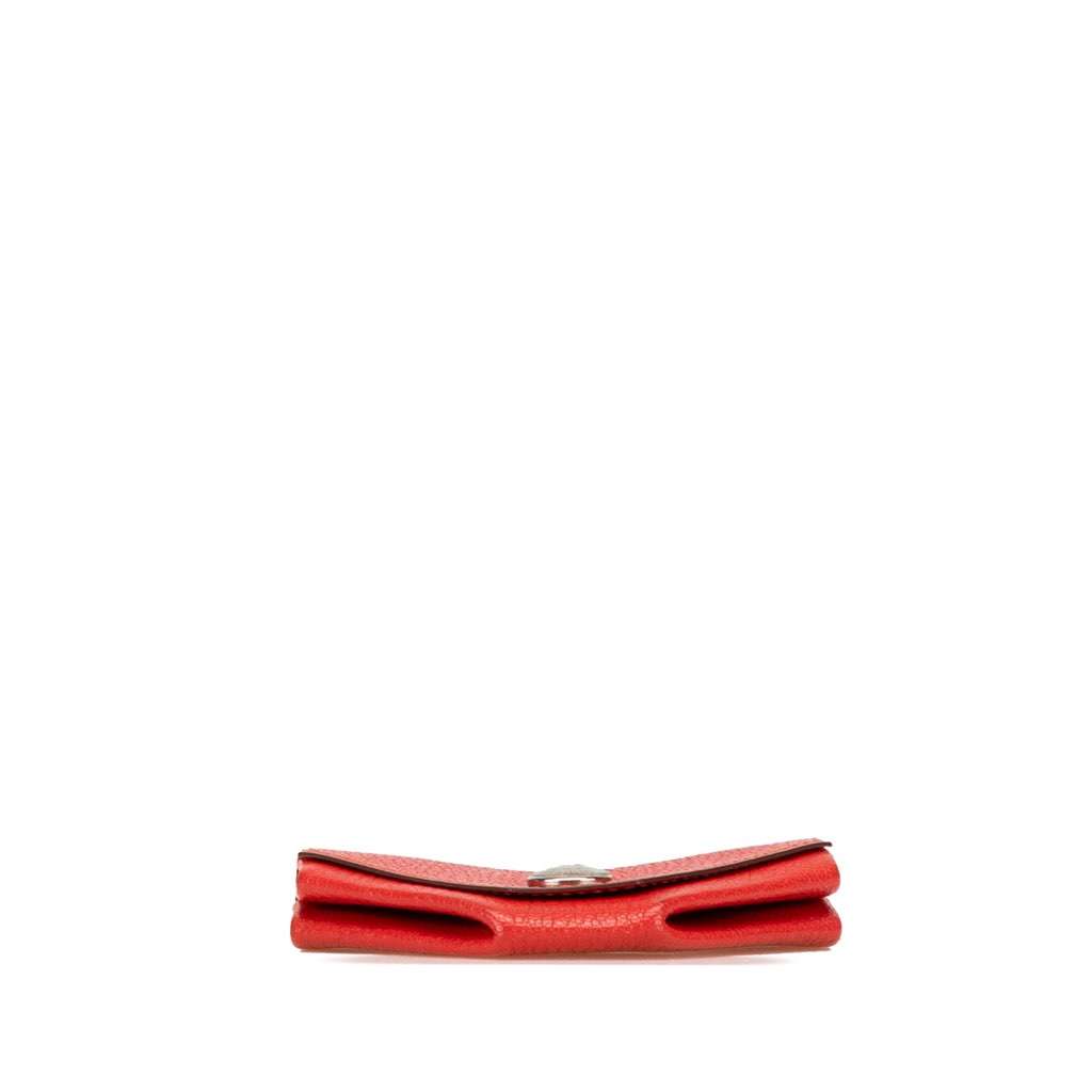 Hermès Chevre Le Vin Quatre Coin Purse Red Leather Good condition - Inside View