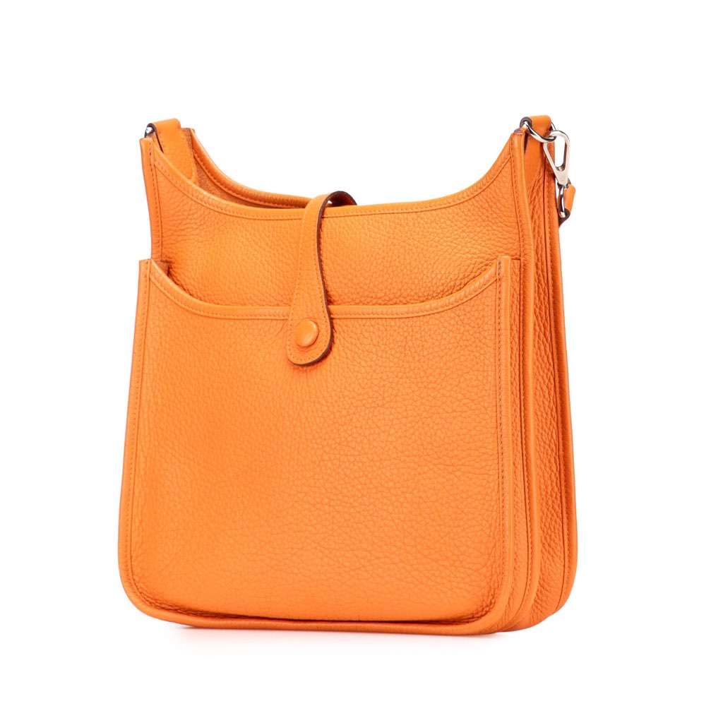 Hermès Clemence Evelyne III PM Orange Leather Very good condition - Back View