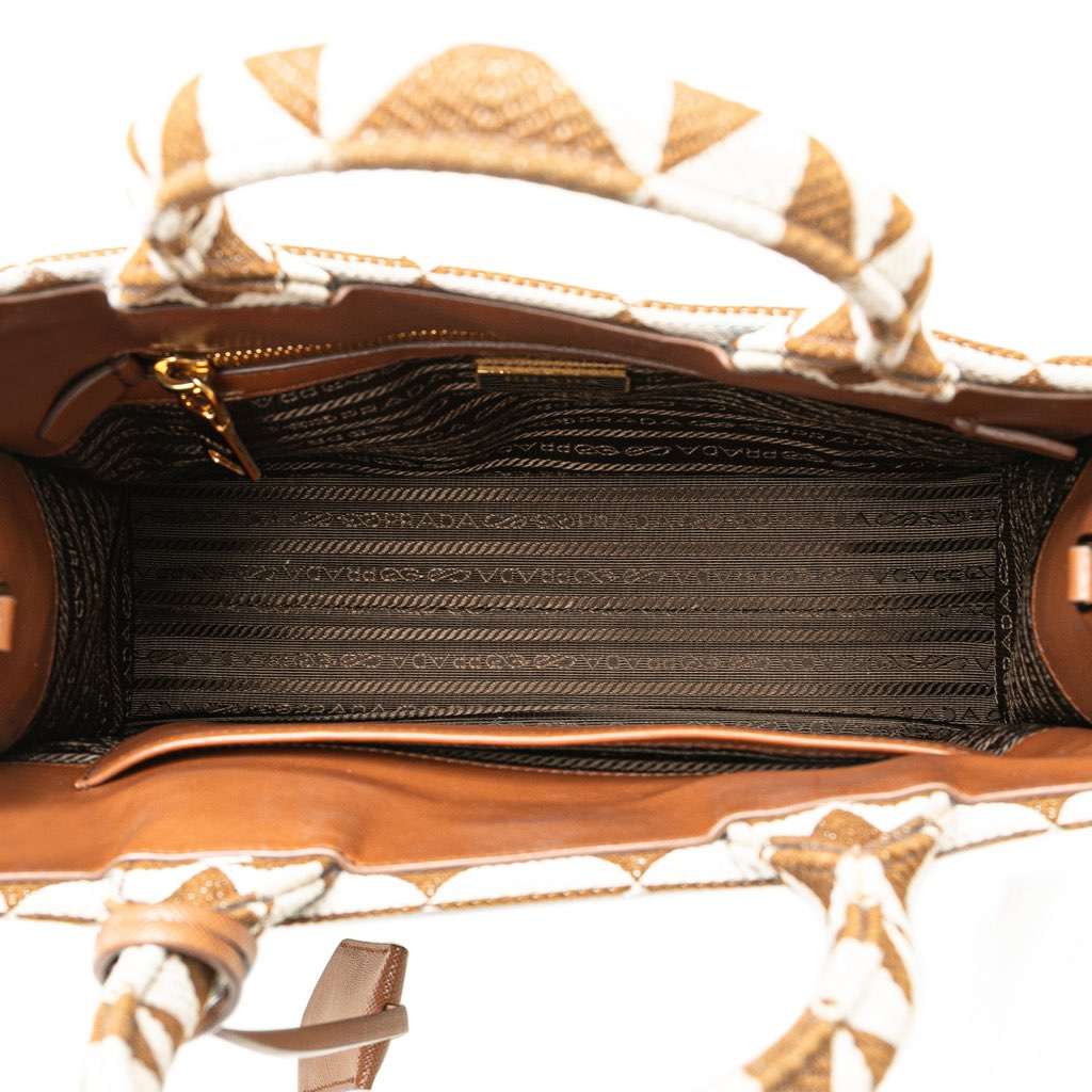 Prada Small Canvas Symbole Triangolo Satchel Brown Canvas Very good condition - Model View