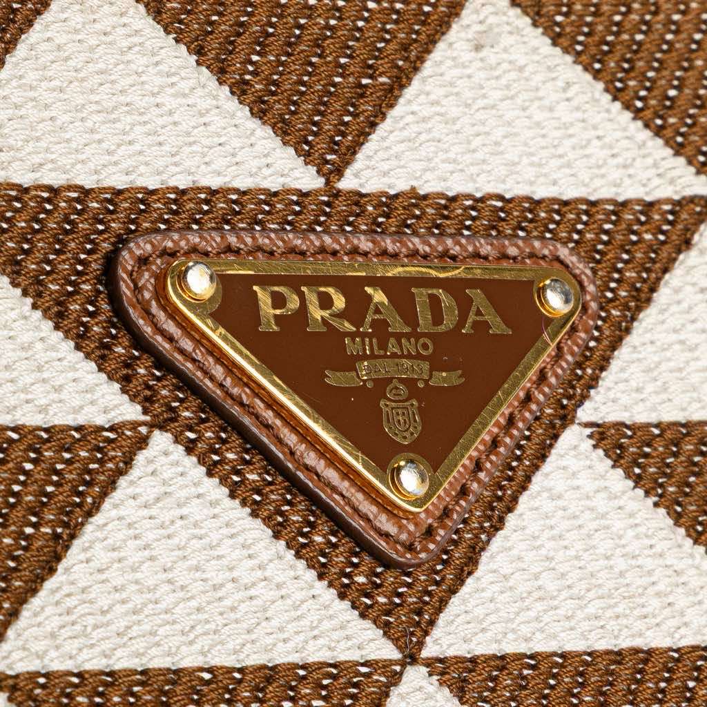 Prada Small Canvas Symbole Triangolo Satchel Brown Canvas Very good condition - Box View