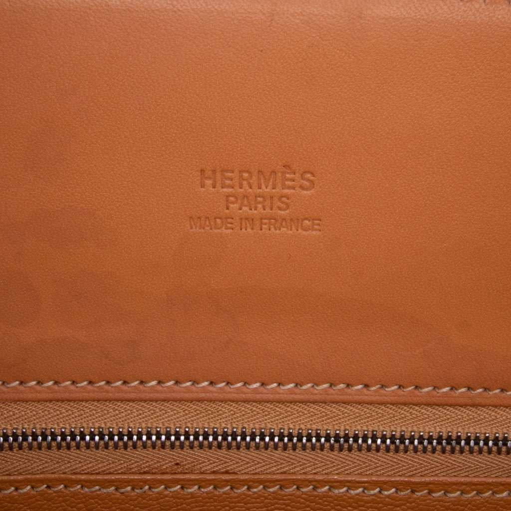Hermès Barenia White Bus 40 Brown Leather Good condition - Box View