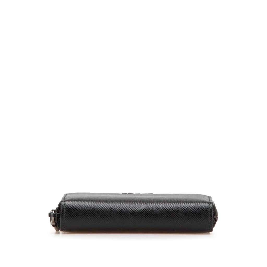 Prada Saffiano Zip Coin Pouch Black Leather Good condition - Inside View