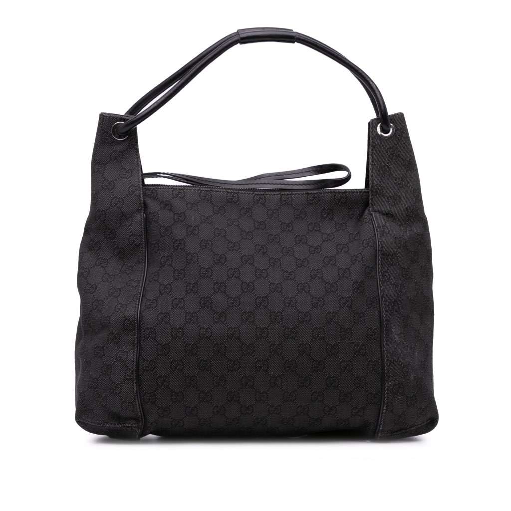 Gucci GG Denim Shoulder Bag Black Denim Good condition - Front View
