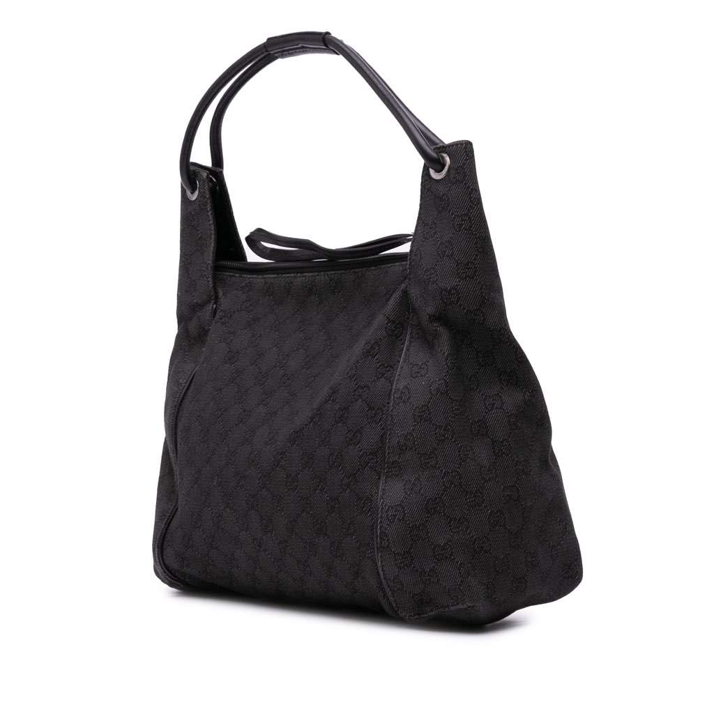 Gucci GG Denim Shoulder Bag Black Denim Good condition - Back View