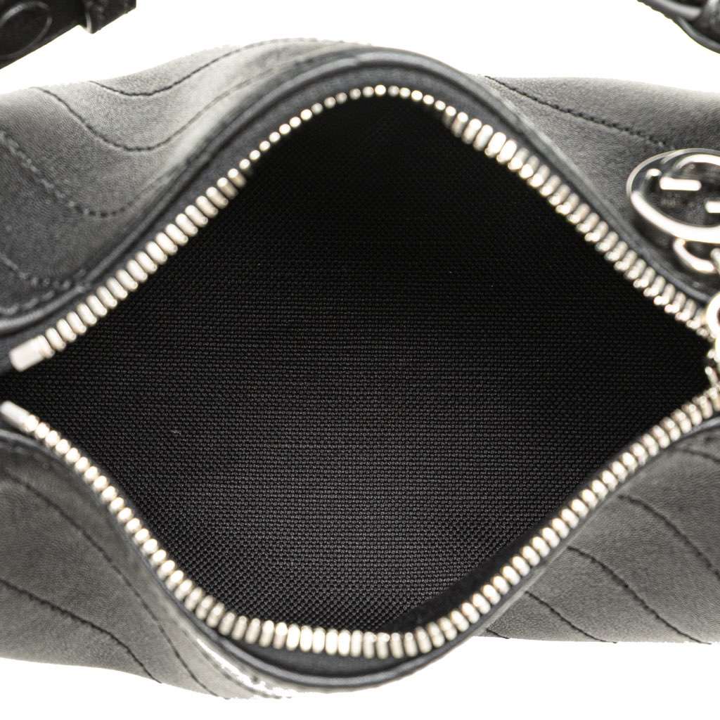 Gucci Mini Leather Blondie Barrel Shoulder Bag Black Leather Very good - Model View